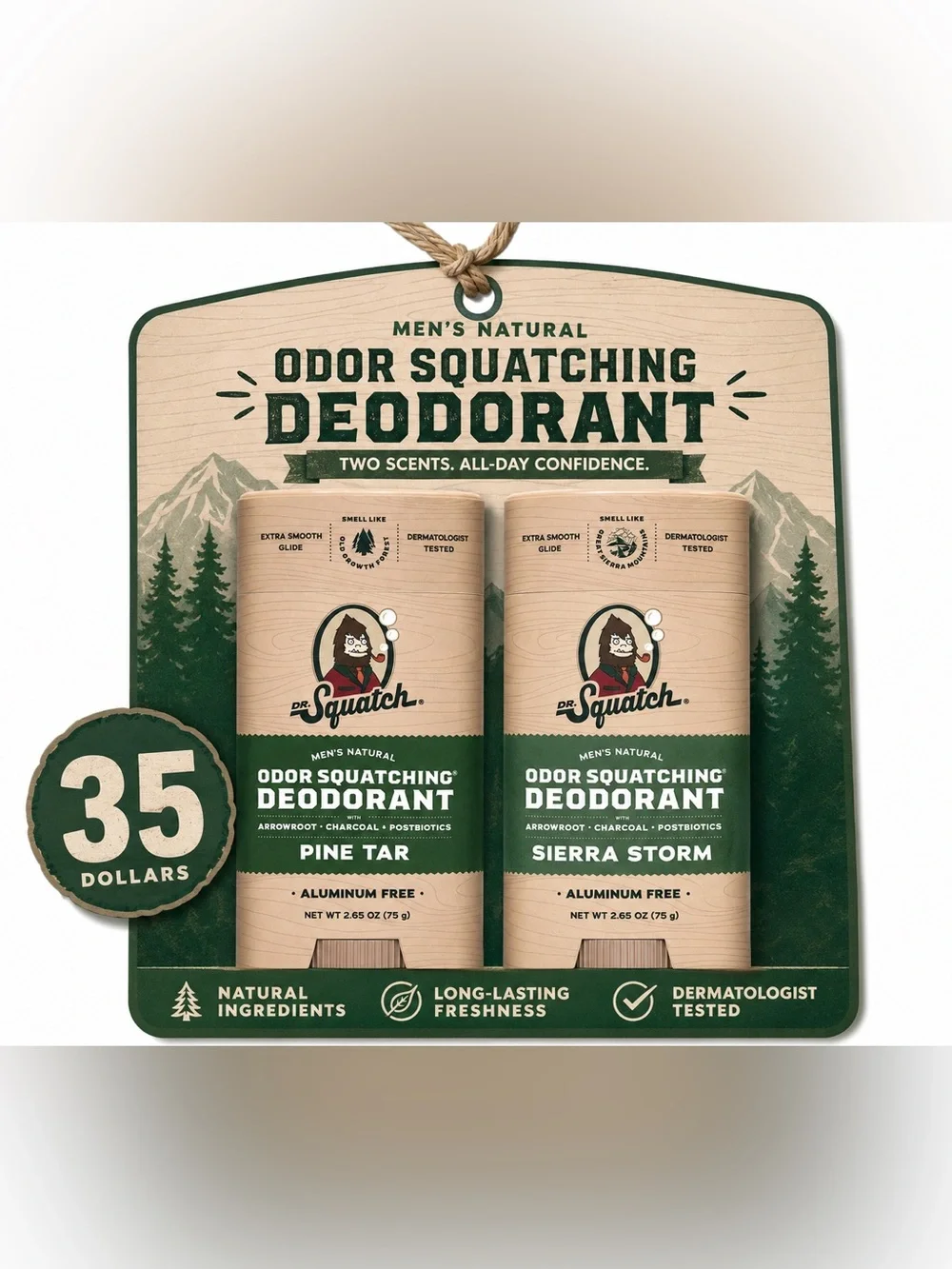 Dr. Squatch Men’s Odor Squatching Deodorant Duo - Green